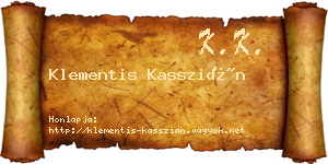 Klementis Kasszián névjegykártya
